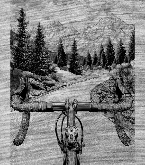 Mountain road biker, černý potisk - Obrázek 2
