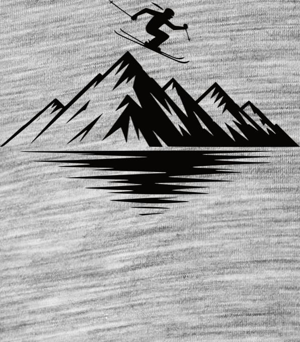 Mountain ski, černý potisk - Obrázek 2