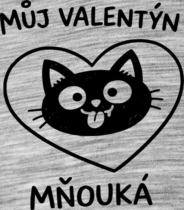 Můj Valentýn mňouká, černý potisk - Obrázek 2