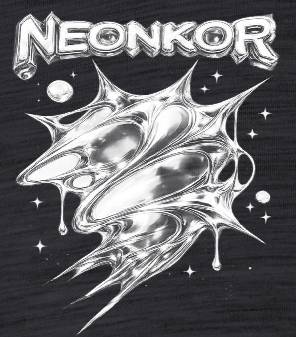 Neonkor, tekutý kov, bílý tisk - Obrázek 2