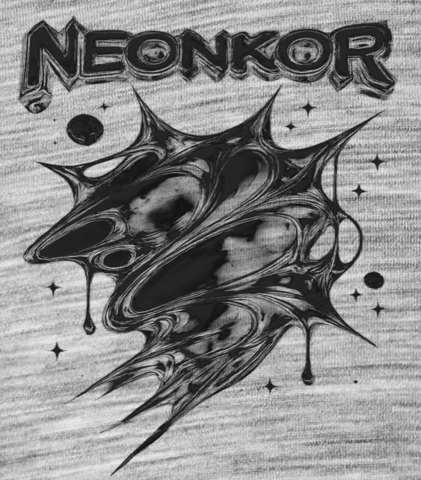Neonkor, tekutý kov, černý tisk - Obrázek 2