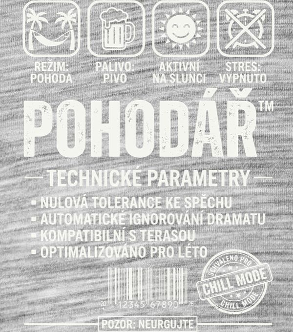 Pohodář, bílý potisk - Obrázek 2
