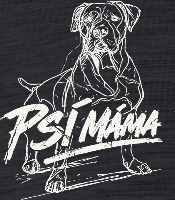 Psí máma, bílý potisk - Obrázek 2
