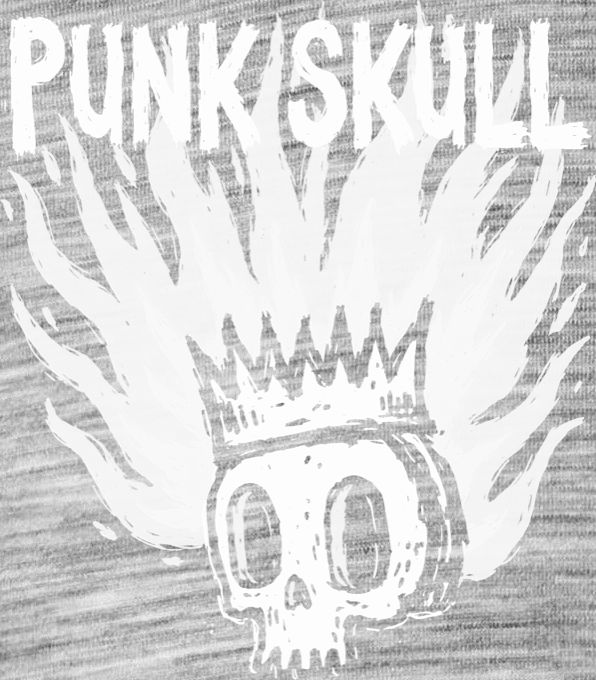 Punk Skull, bílý tisk - Obrázek 2