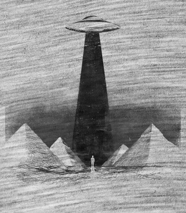 Pyramidy a UFO, černý tisk - Obrázek 2