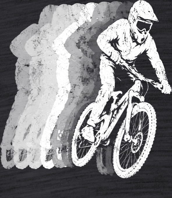 Retro cyklista, bílý potisk - Obrázek 2