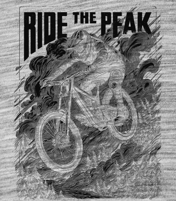 Ride the Peak, černý potisk - Obrázek 2