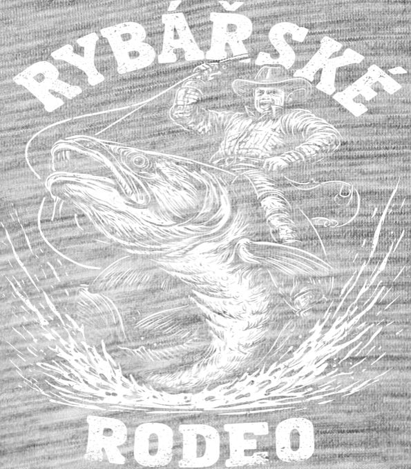 Rybářské rodeo, sumec, bílý potisk - Obrázek 2