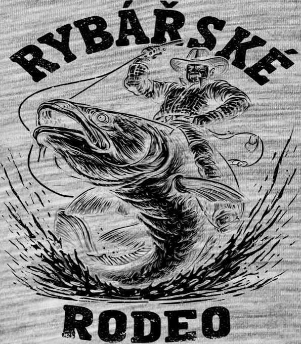 Rybářské rodeo, sumec, černý potisk - Obrázek 2
