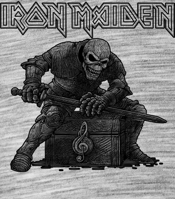 Rytíř Iron Maiden, černý tisk - Obrázek 2