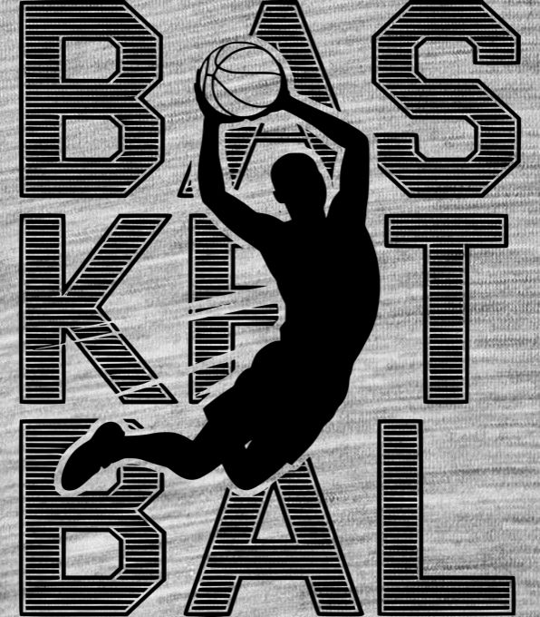 Shadow basketbal, černý potisk - Obrázek 2
