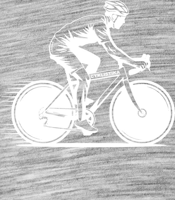 Shadow cyklista, V1, bílý potisk - Obrázek 2
