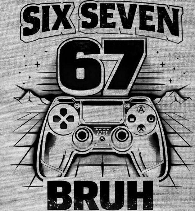 Six seven bruh gaming, V2, černý tisk - Obrázek 2