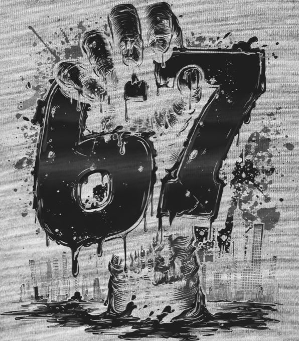 Six Seven, Graffiti Hand, černý tisk - Obrázek 2