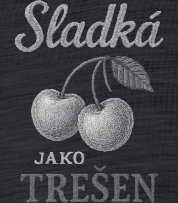 Sladká jako třešeň, bílý potisk - Obrázek 2