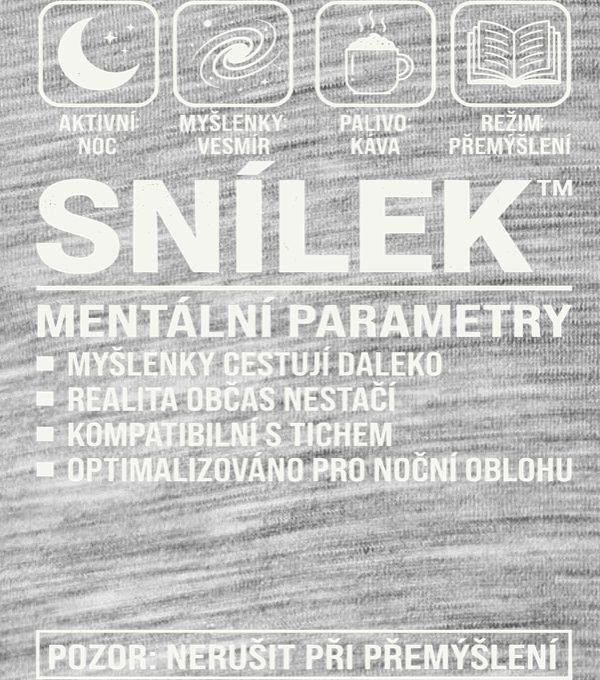 Snílek, bílý potisk - Obrázek 2