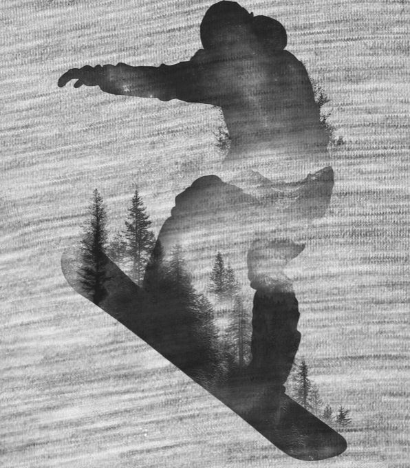 Snowboardista, černý potisk - Obrázek 2