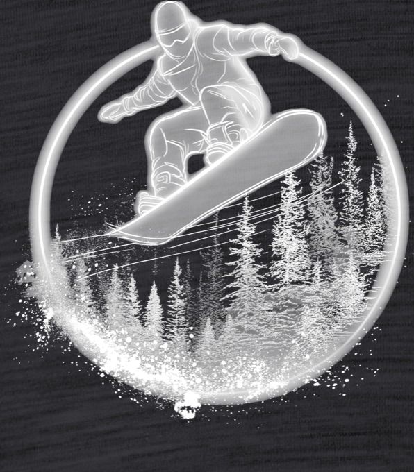 Snowboardista-neon, V1 ,bílý potisk - Obrázek 2