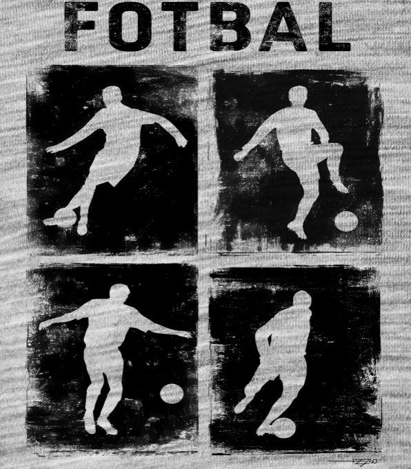 Retro fotbalová čtyřka, černý tisk - Obrázek 2