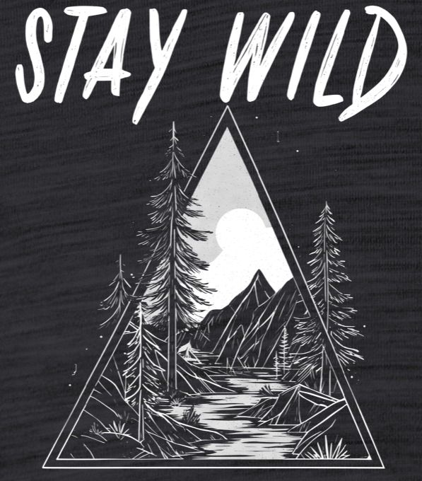 Stay Wild, V2, bílý potisk - Obrázek 2