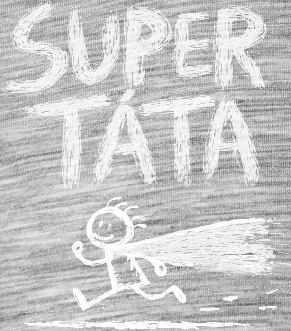 Super táta, bílý potisk - Obrázek 2