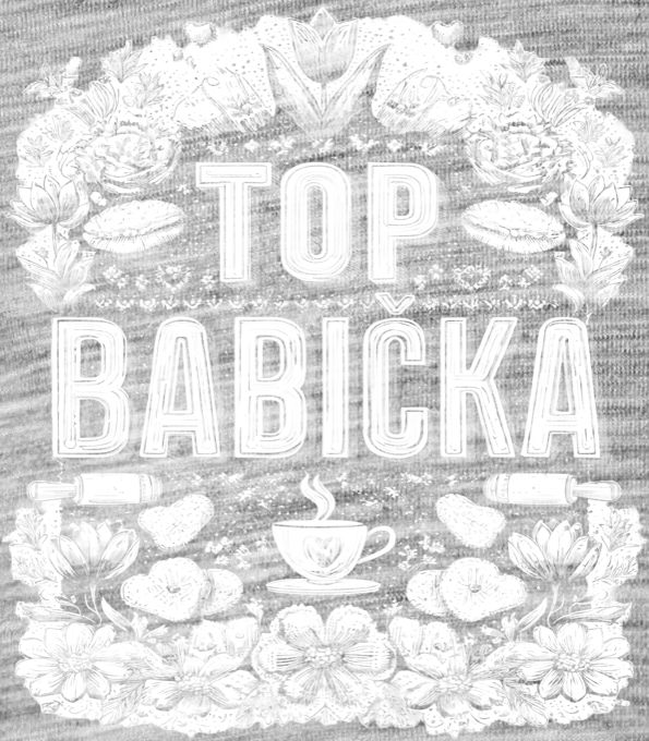 Top babička, věnec, bílý potisk - Obrázek 2