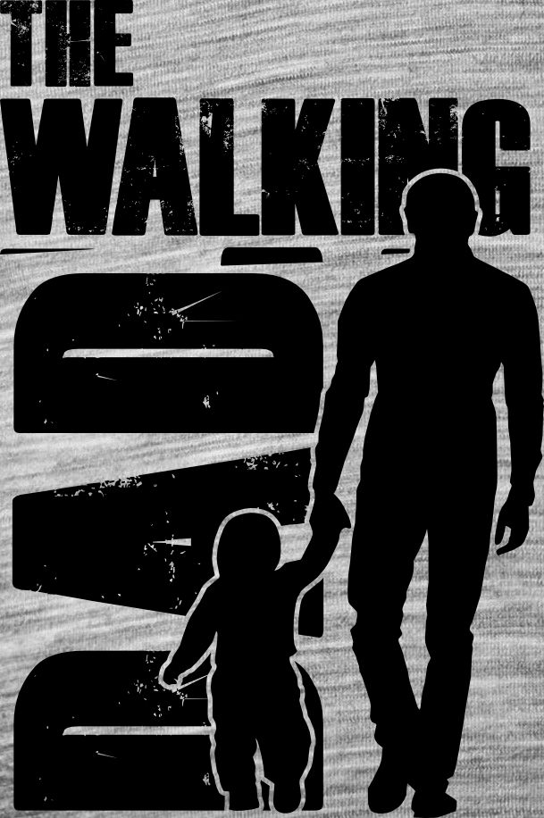 Walking DAD, černý potisk, táta a dítě - Obrázek 2