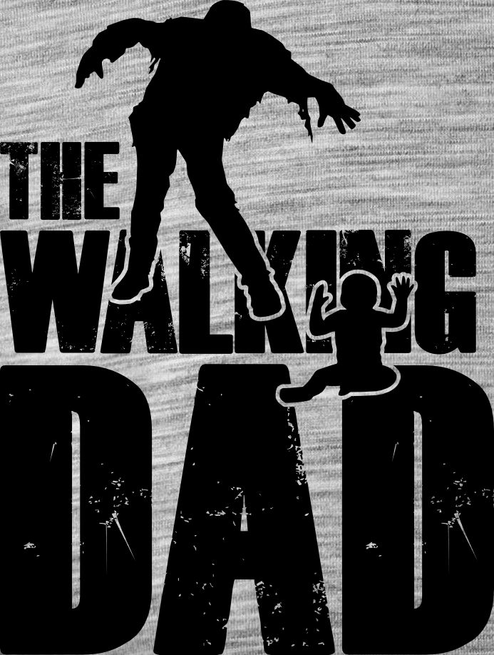 Walking DAD, černý potisk, zombie - Obrázek 2