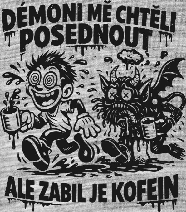 Zabil je kofein, černý tisk - Obrázek 2