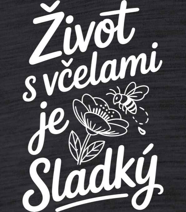 Život s včelami je sladký, bílý potisk - Obrázek 2