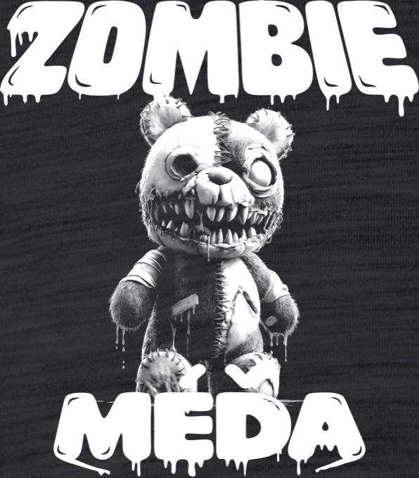 Zombie méďa, V2, bílý potisk - Obrázek 2