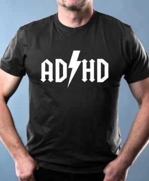 Nejoblíbenější pánské Triko Basic s motivem AD-HD – bílý text, černá