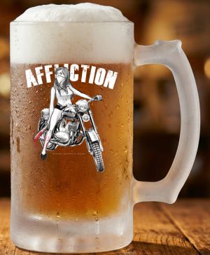 Půllitr skleněný 500 ml. s motivem Affliction, V3, matné sklo