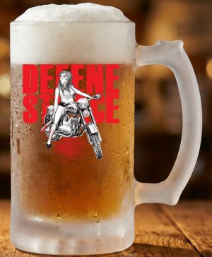 Půllitr skleněný 500 ml. s motivem Defenestrace, V5, matné sklo