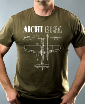 Nejoblíbenější pánské Triko Basic s motivem AICHI E13A, military