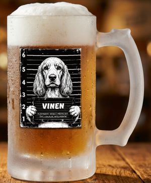 Půllitr skleněný 500 ml. s motivem Anglický kokršpaněl, matné sklo