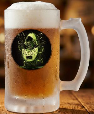 Půllitr skleněný 500 ml. s motivem Avocadomorph, matné sklo