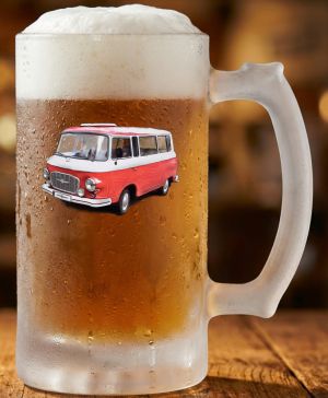 Půllitr skleněný 500 ml. s motivem Barkas B 1000, v2, matné sklo