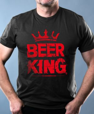 Nejoblíbenější pánské Triko Basic s motivem Beer King, červený, černá