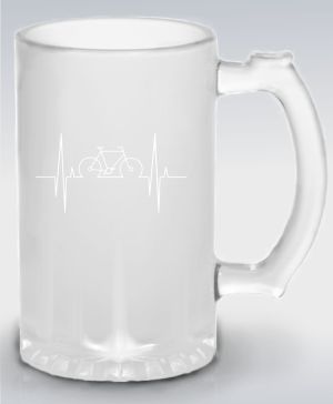 Půllitr skleněný 500 ml. s motivem Biker – puls, V2