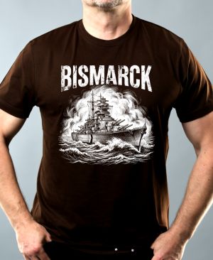 Nejoblíbenější pánské Triko Basic s motivem Bismarck, kávová