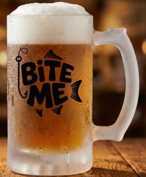 Půllitr skleněný 500 ml. s motivem Bite Me, matné sklo