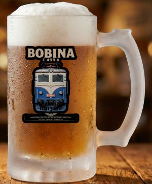 Půllitr skleněný 500 ml. s motivem Bobina E 499.0, matné sklo