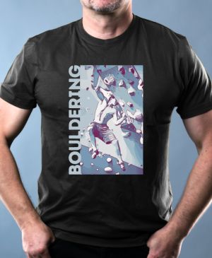 Nejoblíbenější pánské Triko Basic s motivem Bouldering V3, černá