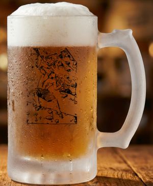 Půllitr skleněný 500 ml. s motivem Bouldering V4, matné sklo