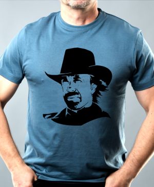 Nejoblíbenější pánské Triko Basic s motivem Chuck Norris, denim