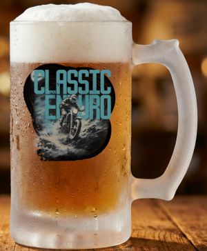 Půllitr skleněný 500 ml. s motivem Classic ENDURO, matné sklo