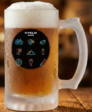 Půllitr skleněný 500 ml. s motivem Cyklo Mode, matné sklo