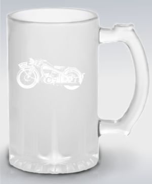 Půllitr skleněný 500 ml. s motivem ČZ 500 – 1940, v2