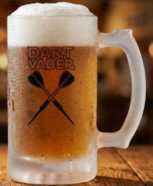 Půllitr skleněný 500 ml. s motivem Dart Vader, matné sklo